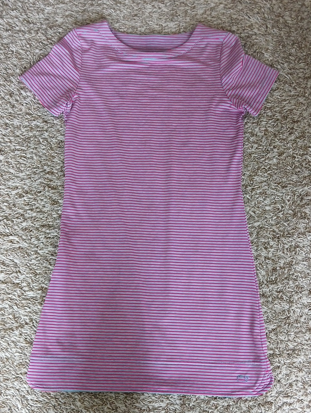 Vineyard Vines Girl's Sankaty Pink Striped Short-Sleeve Dress Athlesiure